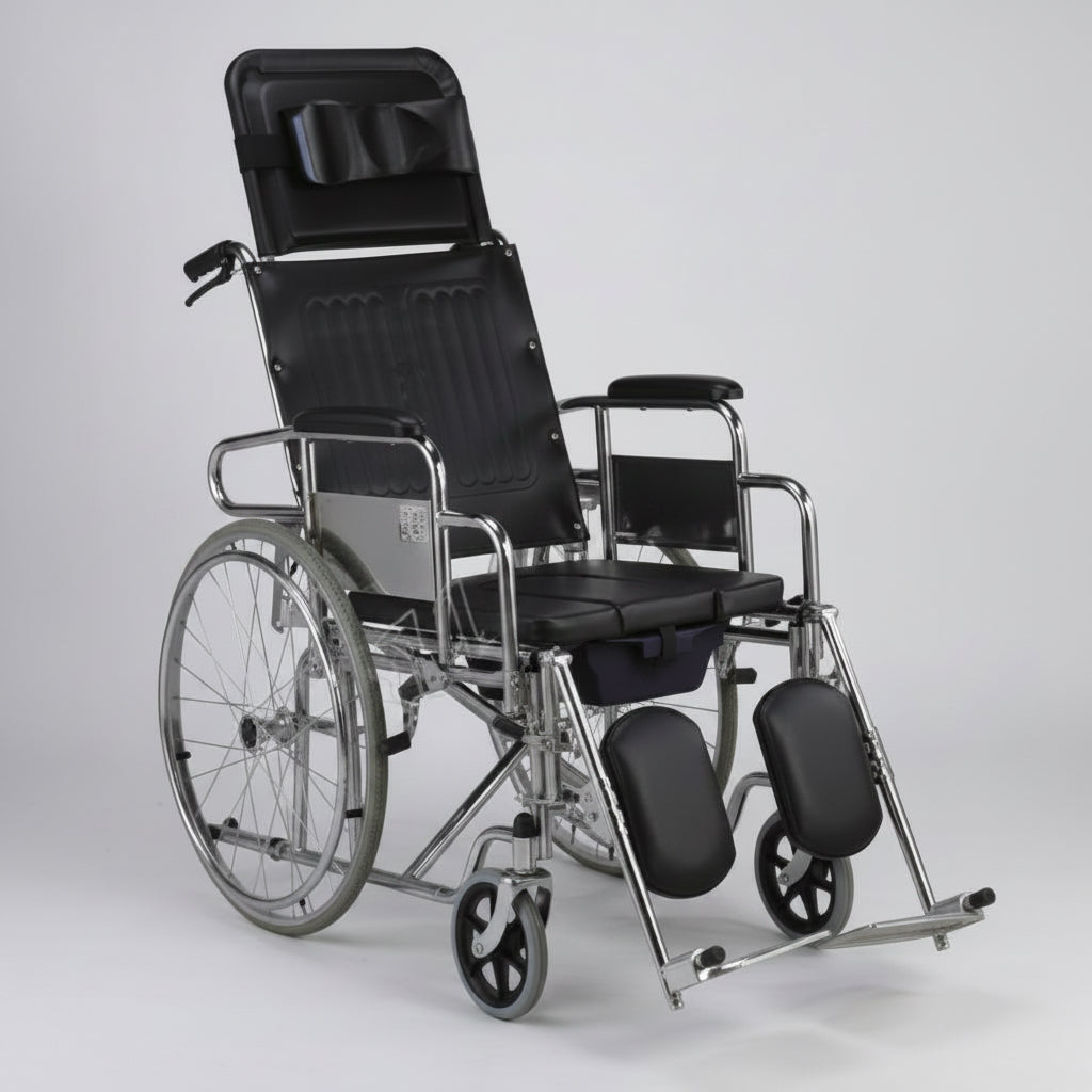 WHEEL CHAIR COMMODE FULL RECLINING KY-608GC