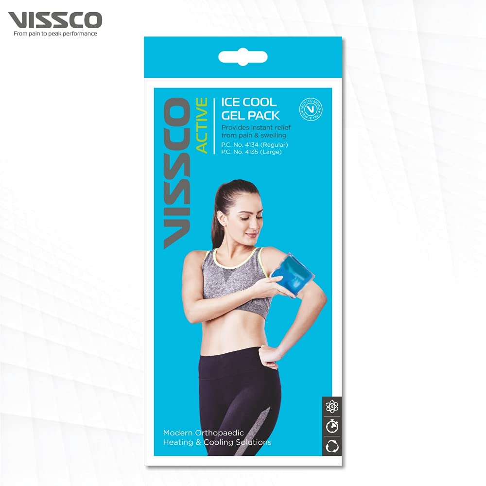 Vissco Icecool Gel Pack,Re-Freezable for Instant Shoulder Pain Relief & Swelling for Men & Women, Use it for Back & Shoulder (24 Cm X 18.5 Cm) - Large (Blue)