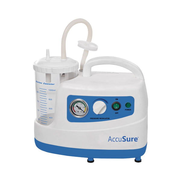 AccuSure Premium Quality Electric Oil-Free Low Noise Single Jar Portable Phlegm Suction Machine