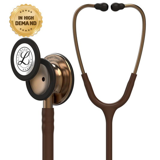 3M™ Littmann Classic III Stethoscope, Copper-Finish Chestpiece, Chocolate Tube, 27 inch, 5809