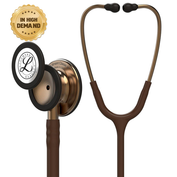 3M™ Littmann Classic III Stethoscope, Copper-Finish Chestpiece, Chocolate Tube, 27 inch, 5809