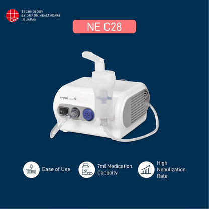 Omron NE C28 Compressor Nebulizer For Child and Adult With Virtual Valve Technology Ensuring Optimum Medicine Delivery to the Respiratory System