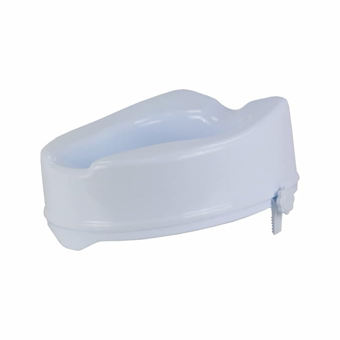 Vissco Comfort Commode Elevated Seat (4 Inch Height) Without Lid, Comfortable, Lightweight Portable Commode raiser - Universal
