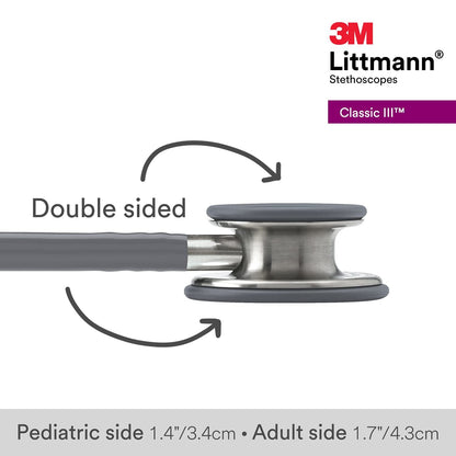 3M Littmann Classic III Monitoring Stethoscope Gray Tube, 27 inch 5621