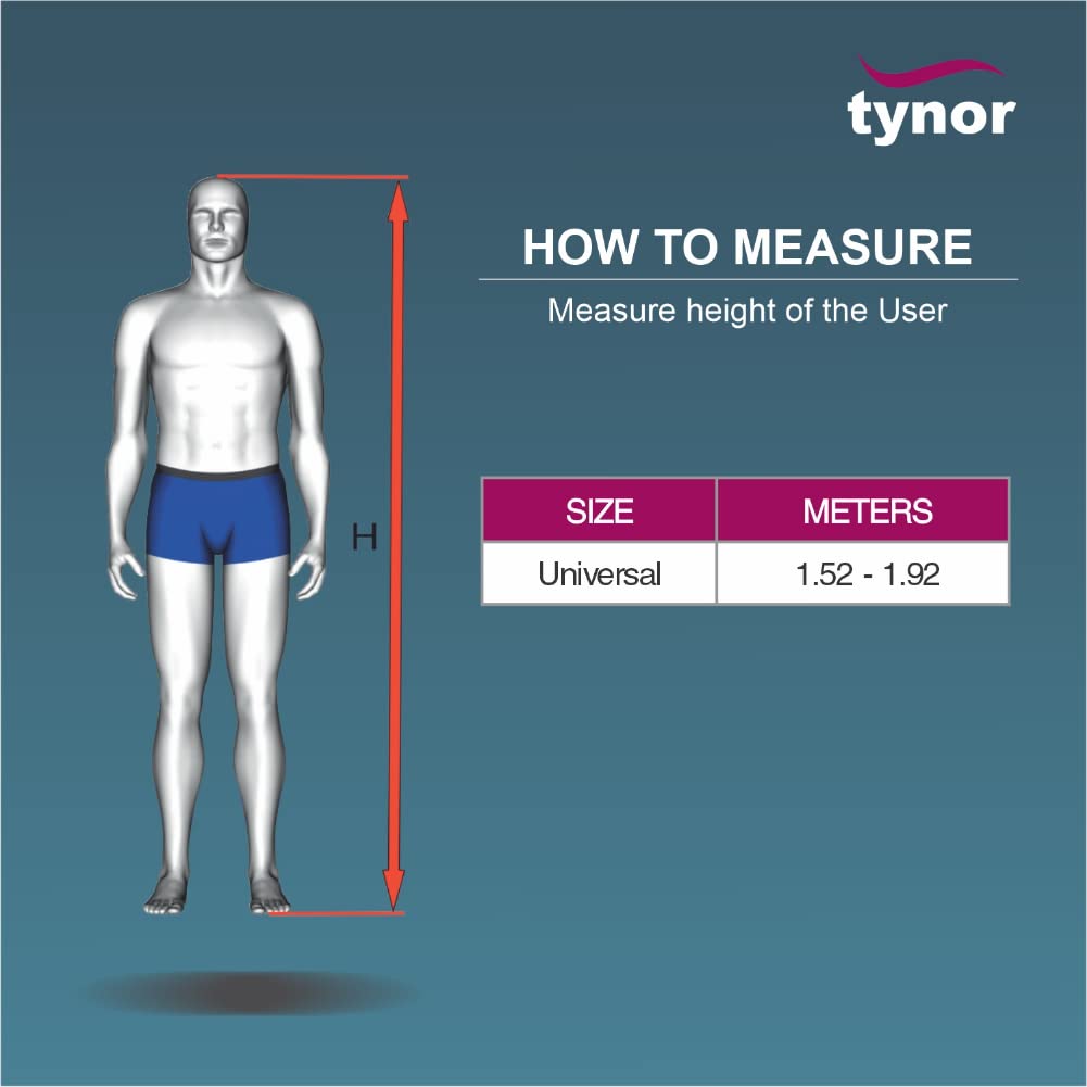 Tynor Elbow Crutch Adjustable, for men & women, Lightweight & Durable Crutch for Mobility Support, Comfortable Ergonomic Design