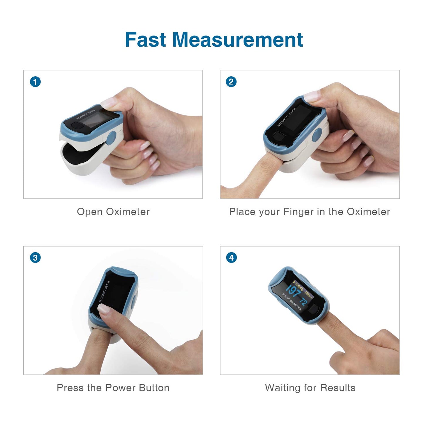 CHOICEMMED MD300C29 Finger Pulse Oximeter with Color OLED Screen Display & Batteries