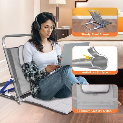 Vissco Hospital Back Rest for the Bed, Hospitalised Patients, Post Paralysis and Post Surgery Design, Padded Cushion, Back Support - Universal (Ivory/Black)