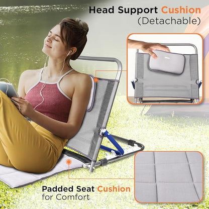 Vissco Hospital Back Rest for the Bed, Hospitalised Patients, Post Paralysis and Post Surgery Design, Padded Cushion, Back Support - Universal (Ivory/Black)