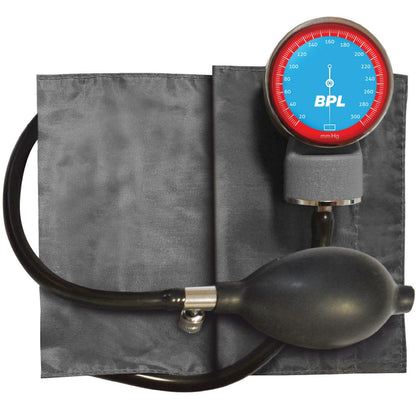 BPL Medical Technologies Manual Large Dial Aneroid Sphygmomanometer Blood Pressure Monitor - Gray