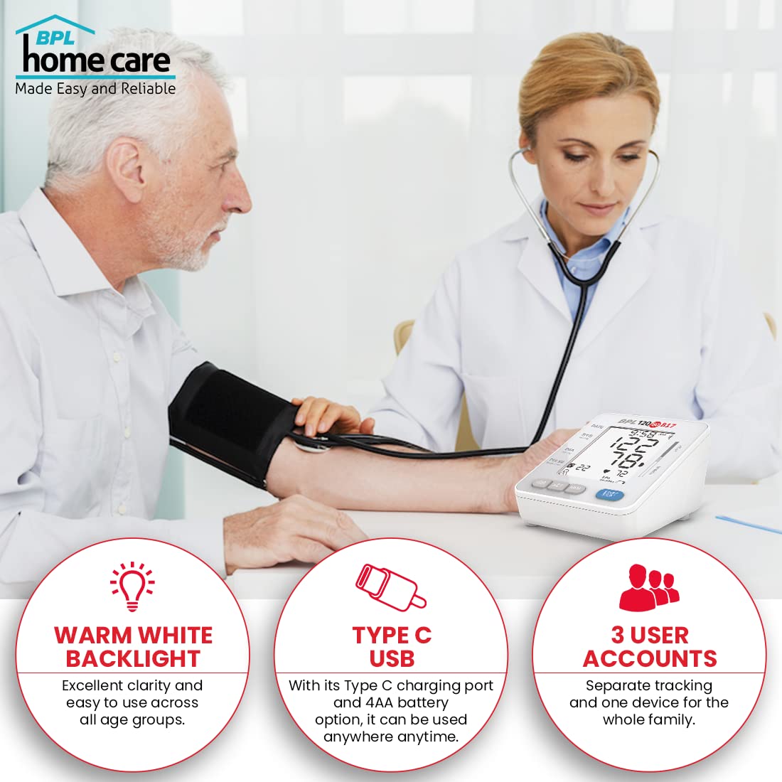 BPL Medical Technologies B17 Automatic Blood Pressure Monitor - (White)