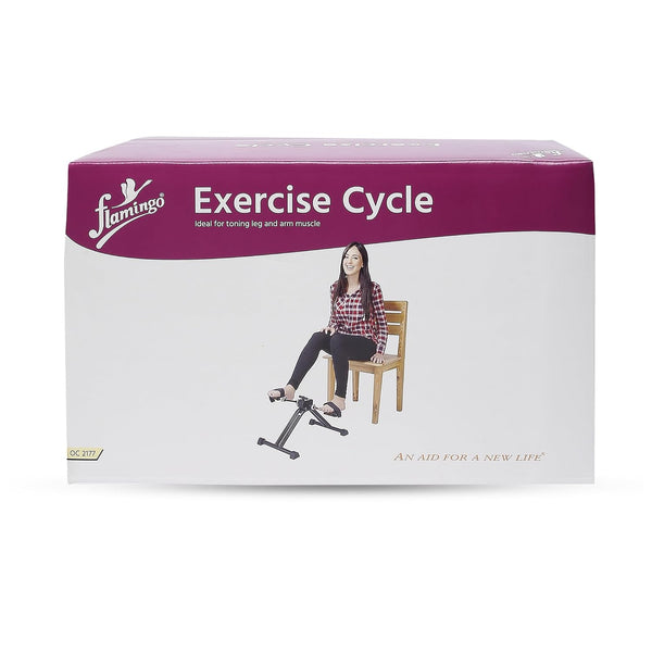 Flamingo Mini Cycle Pedaling Exercise Machine | Fitness Cycle for Home with Anti-Skid Rubber Bottom Pad | Ideal for Indoor Fitness Resistance Light Exercise of Legs, Arms, & Physiotherapy | Black