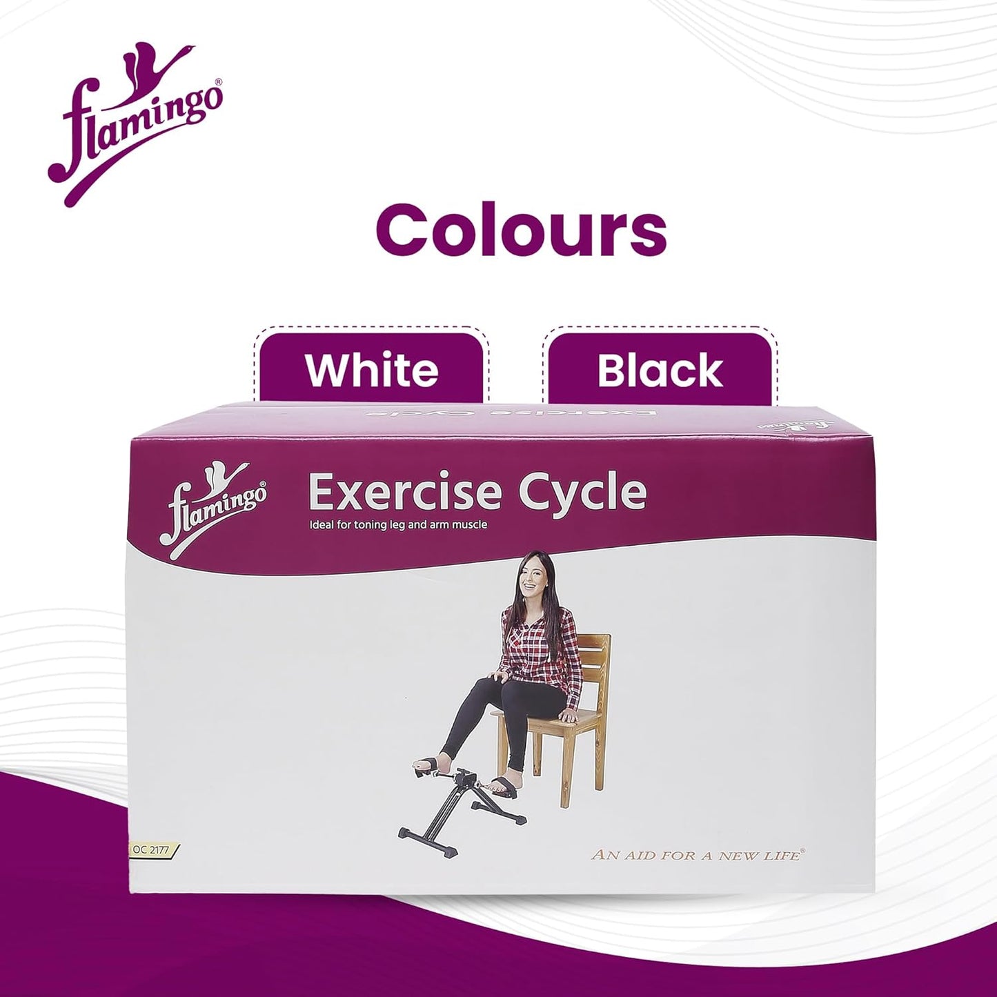 Flamingo Mini Cycle Pedaling Exercise Machine | Fitness Cycle for Home with Anti-Skid Rubber Bottom Pad | Ideal for Indoor Fitness Resistance Light Exercise of Legs, Arms, & Physiotherapy | Black