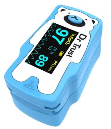 Dr Trust Model 212 Paediatric FingerTip Pulse Oxymeter Oxygen Saturation Heart Rate Monitor for kids Sp02 check Pulse Oximeter (Blue)