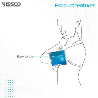 Vissco Icecool Gel Pack,Re-Freezable for Instant Shoulder Pain Relief & Swelling for Men & Women, Use it for Back & Shoulder (24 Cm X 18.5 Cm) - Large (Blue)