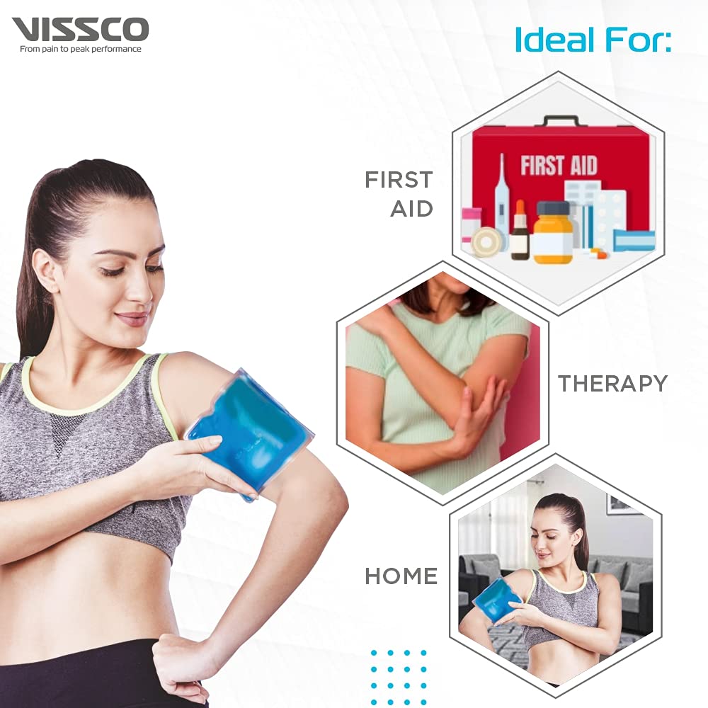 Vissco Icecool Gel Pack,Re-Freezable for Instant Shoulder Pain Relief & Swelling for Men & Women, Use it for Back & Shoulder (24 Cm X 18.5 Cm) - Large (Blue)