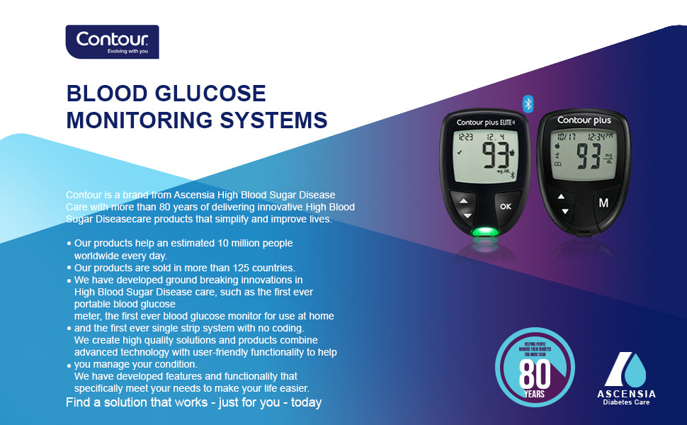 Contour Plus Blood Glucose Monitor, Glucometer with 25 Free Test Strips | Accurate Diabetes Testing Kit.